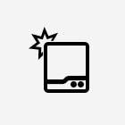 Galaxy Flip folded with camera flash icon